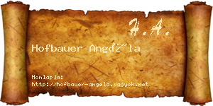 Hofbauer Angéla névjegykártya